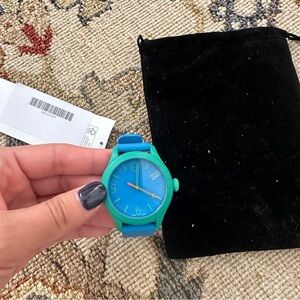 ESQ Movado 07301465 Silicone and Dial Blue Green Case Watch